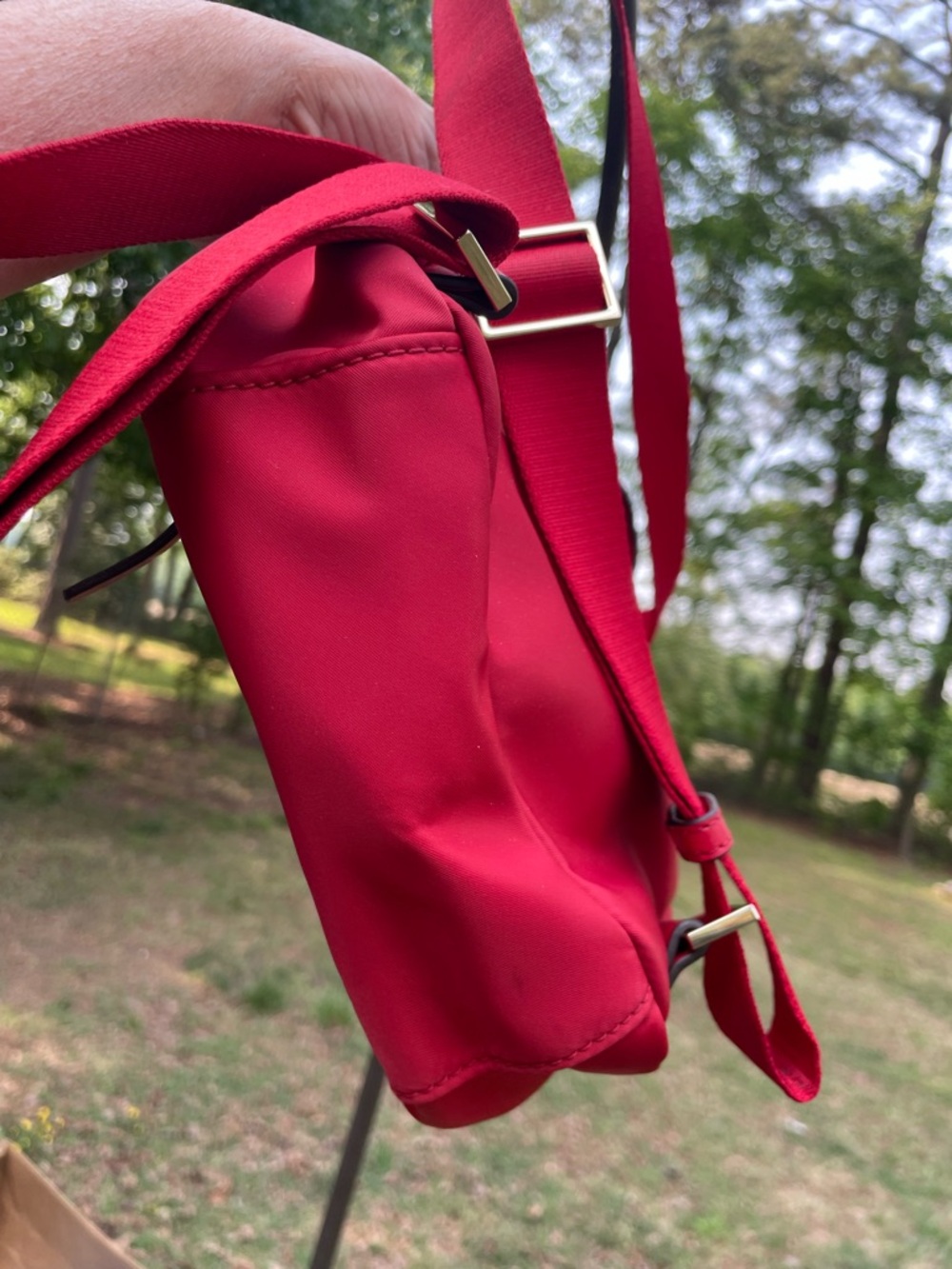 kate spade Red Nylon Mini Backpack with Gold Hardware - Picture 14 of 14